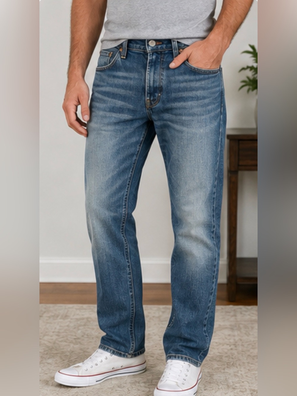 Levi's Men’s Straight Jeans in Medium Blue Wash